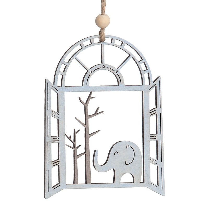 Ξύλινο κρεμαστό παράθυρο με ελέφαντα