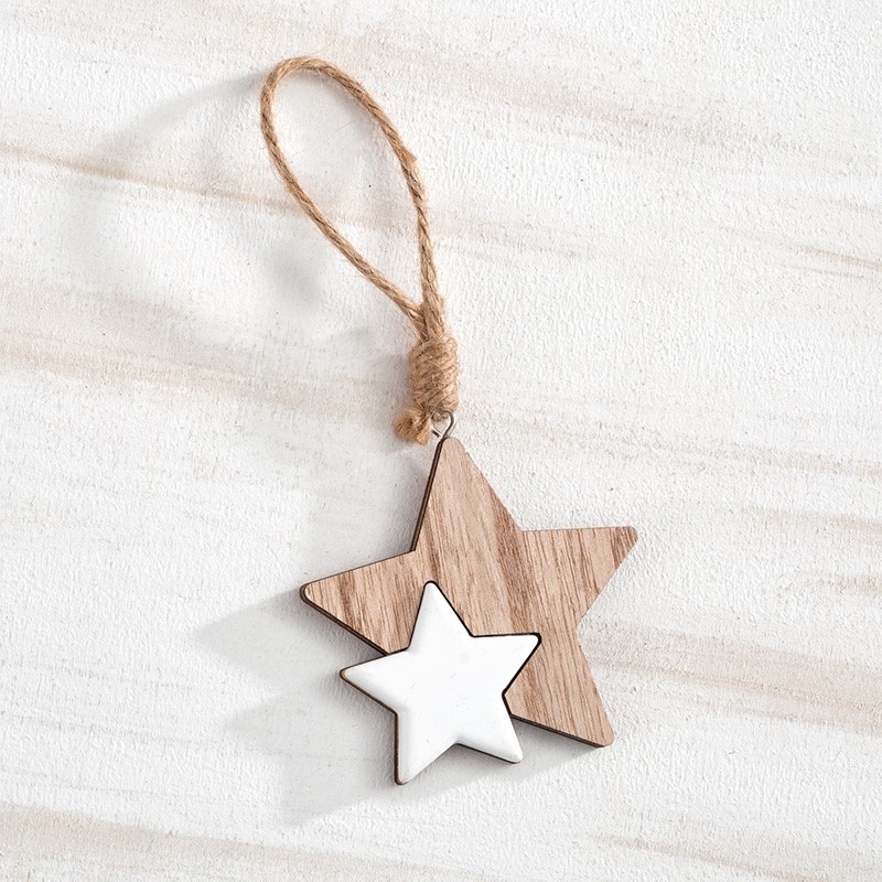 Κρεμαστό αστέρι, σύνθεση από ξύλο & λάκα