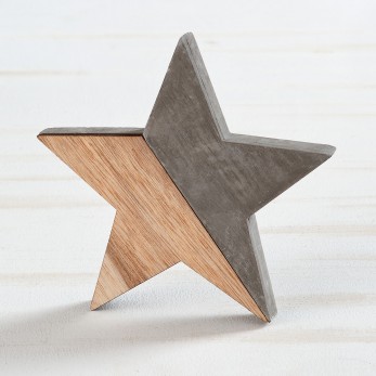 Διακοσμητικό αστέρι από τσιμέντο και ξύλο