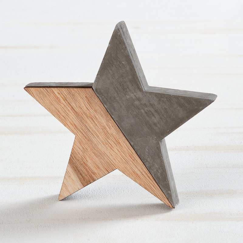 Διακοσμητικό αστέρι από τσιμέντο και ξύλο