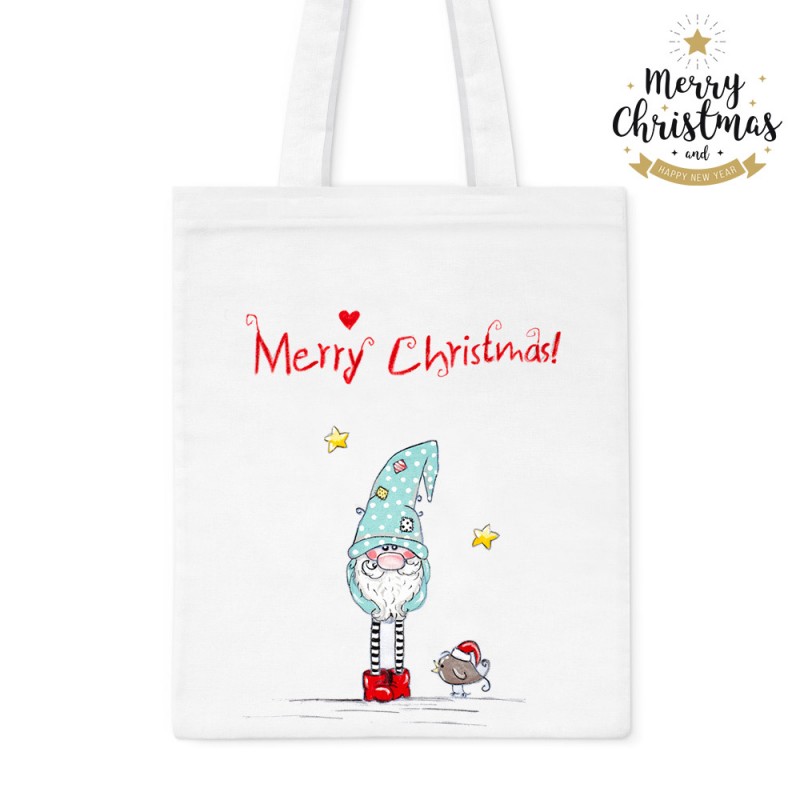 Χριστουγεννιάτικη ζωγραφιστή υφασμάτινη τσάντα