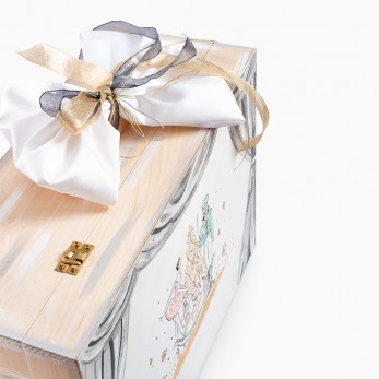Ξύλινο ζωγραφιστό κουτί βαπτιστικών βαλίτσα Kαρυοθραύστης